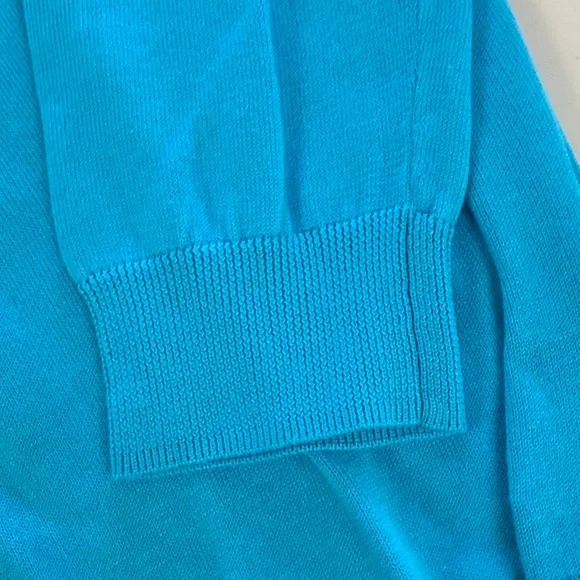 Lacoste V-Neck Sweater in Vibrant Turquoise - Picture 3 of 7